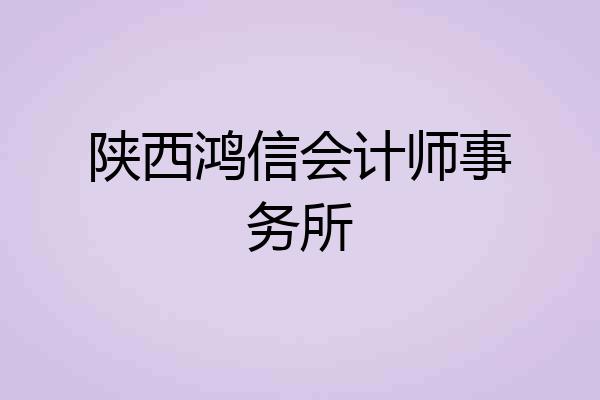 陕西鸿信会计师事务所