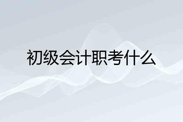 初级会计职考什么