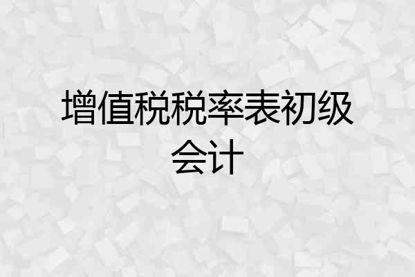 增值税税率表初级会计