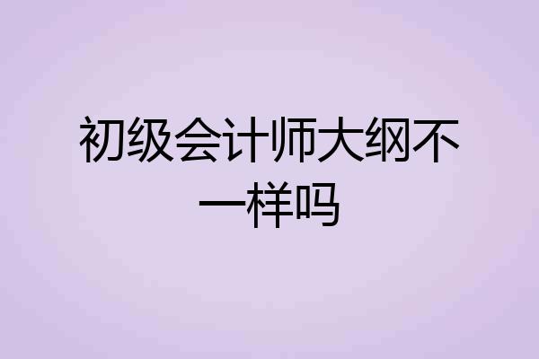 初级会计师大纲不一样吗