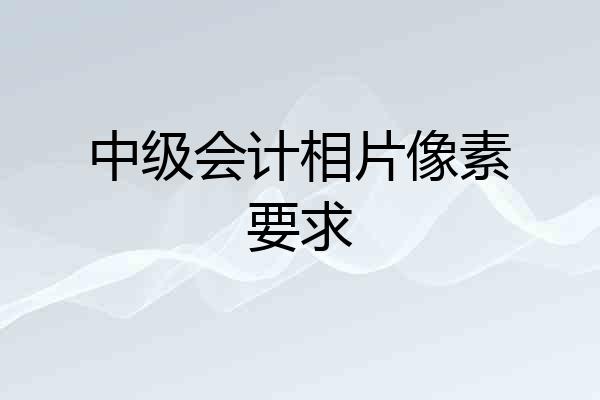 中级会计相片像素要求