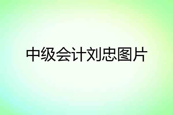 中级会计刘忠图片