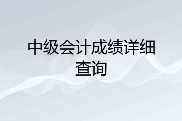 中级会计成绩详细查询
