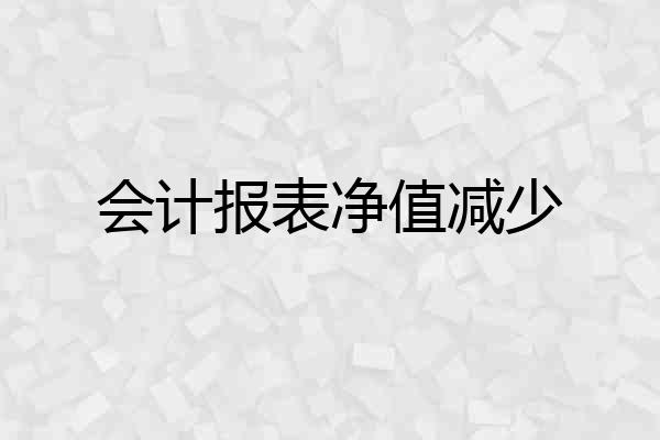 会计报表净值减少