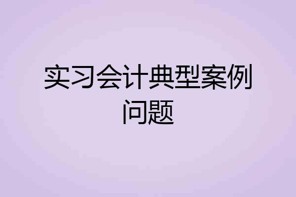 实习会计典型案例问题