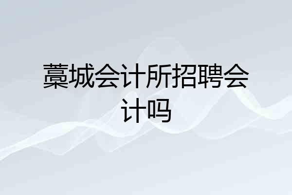藁城会计所招聘会计吗