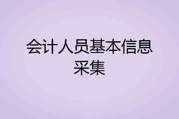 会计人员基本信息采集