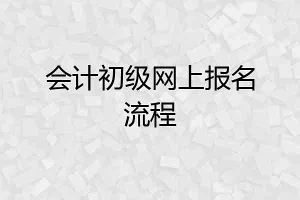 会计初级网上报名流程