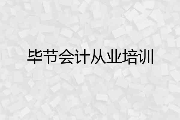 毕节会计从业培训