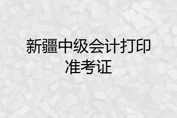 新疆中级会计打印准考证
