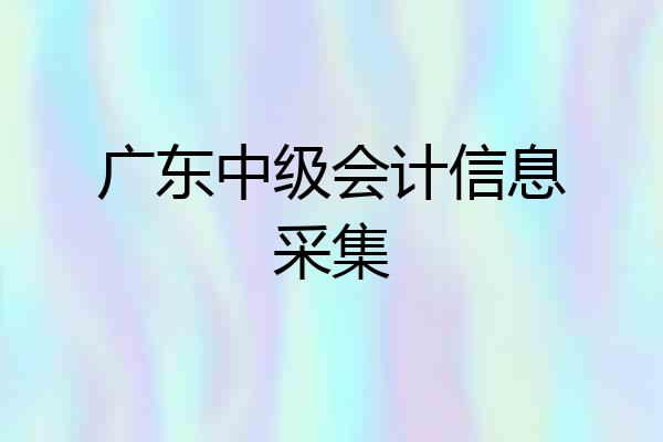 广东中级会计信息采集