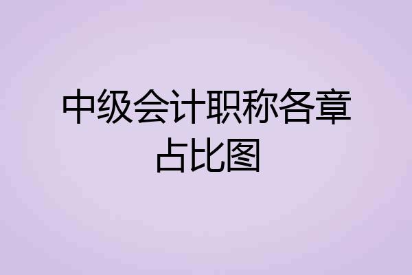 中级会计职称各章占比图