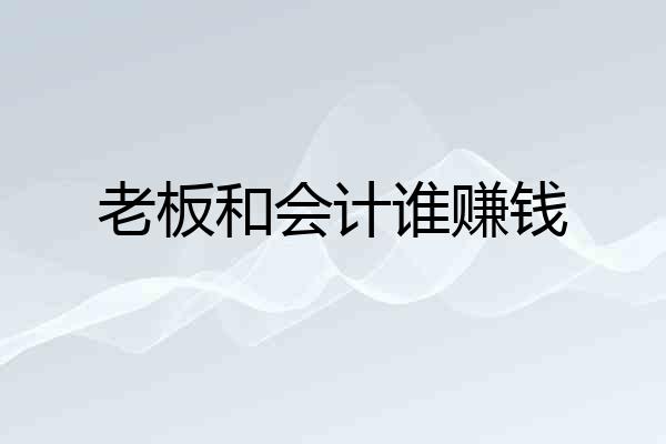 老板和会计谁赚钱