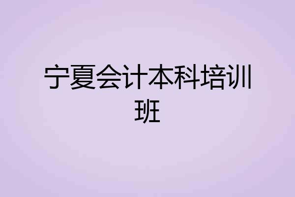 宁夏会计本科培训班
