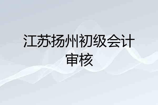 江苏扬州初级会计审核
