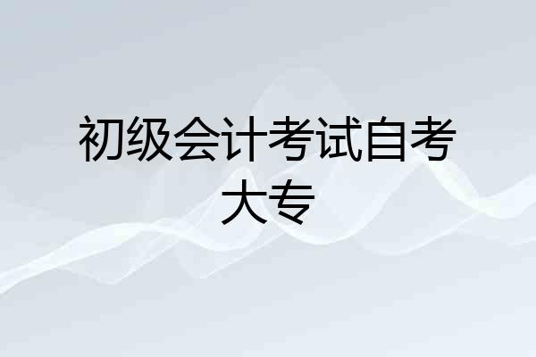 初级会计考试自考大专