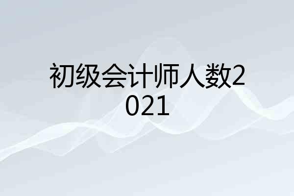 初级会计师人数2021