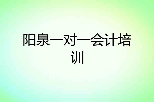 阳泉一对一会计培训
