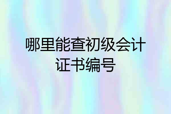 哪里能查初级会计证书编号