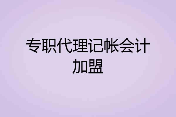 专职代理记帐会计加盟