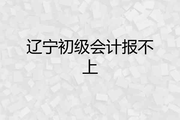 辽宁初级会计报不上