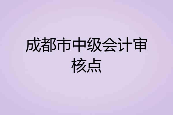 成都市中级会计审核点