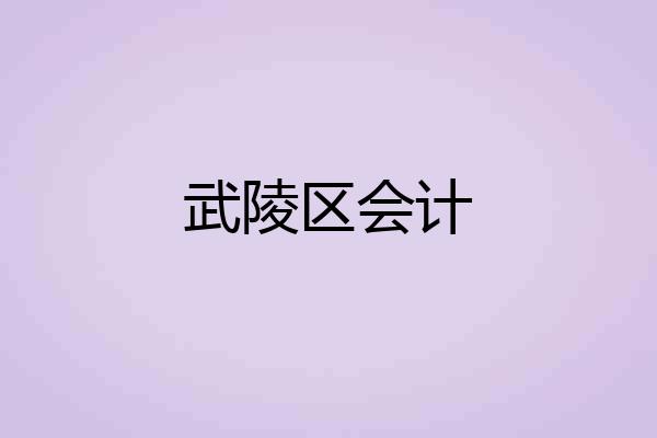 武陵区会计