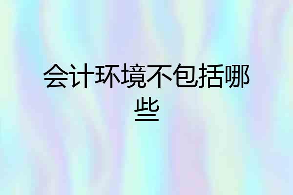 会计环境不包括哪些