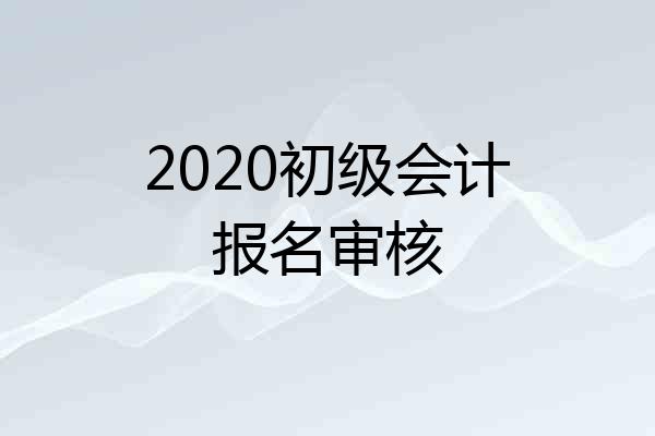 2020初级会计报名审核