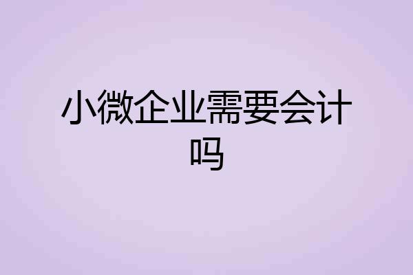 小微企业需要会计吗