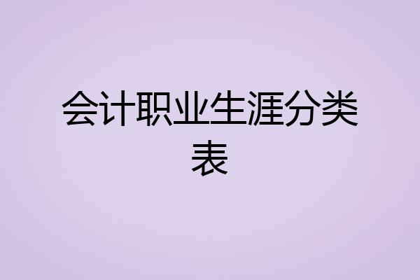 会计职业生涯分类表