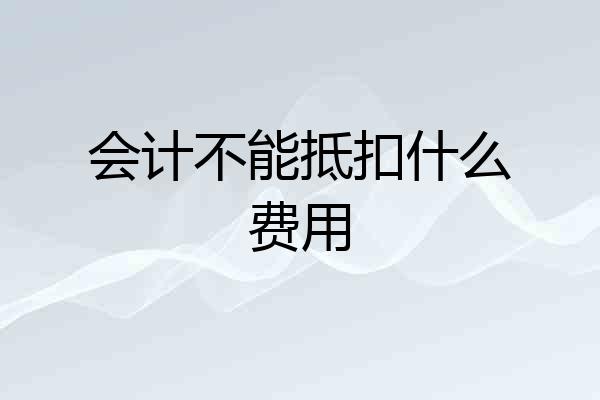 会计不能抵扣什么费用