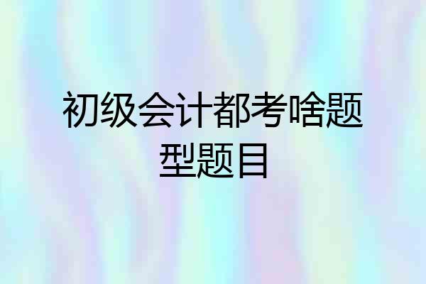 初级会计都考啥题型题目