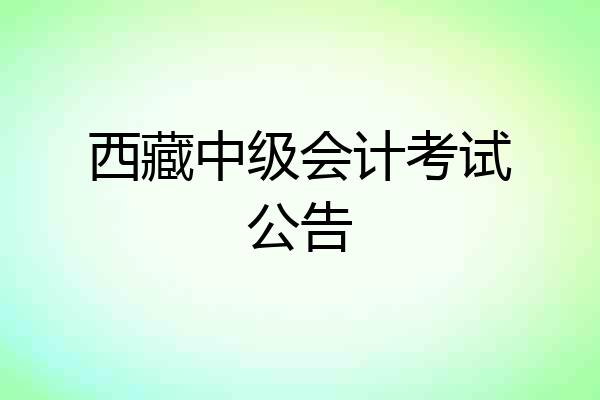 西藏中级会计考试公告