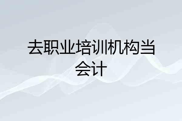 去职业培训机构当会计