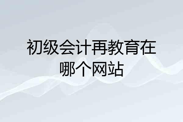 初级会计再教育在哪个网站