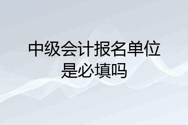 中级会计报名单位是必填吗