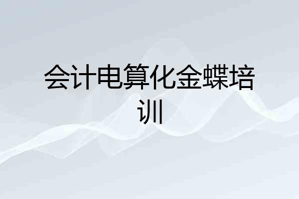 会计电算化金蝶培训