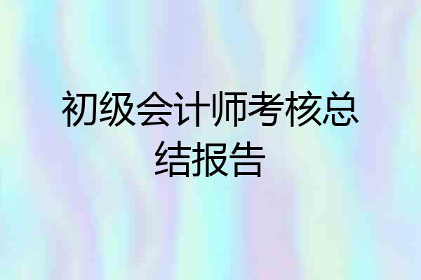 初级会计师考核总结报告