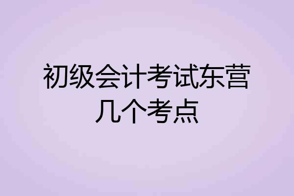 初级会计考试东营几个考点