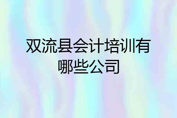 双流县会计培训有哪些公司