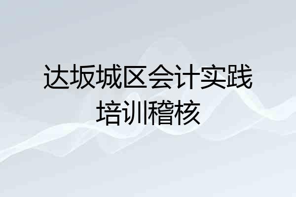 达坂城区会计实践培训稽核