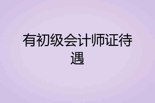 有初级会计师证待遇
