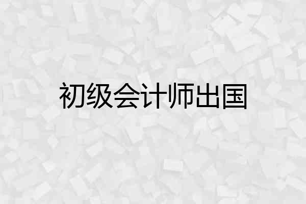 初级会计师出国