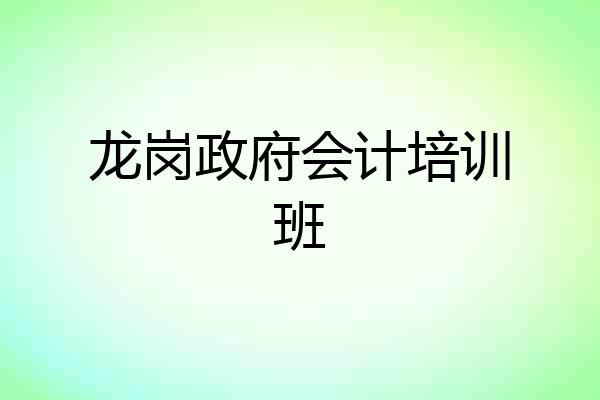 龙岗政府会计培训班