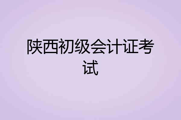 陕西初级会计证考试