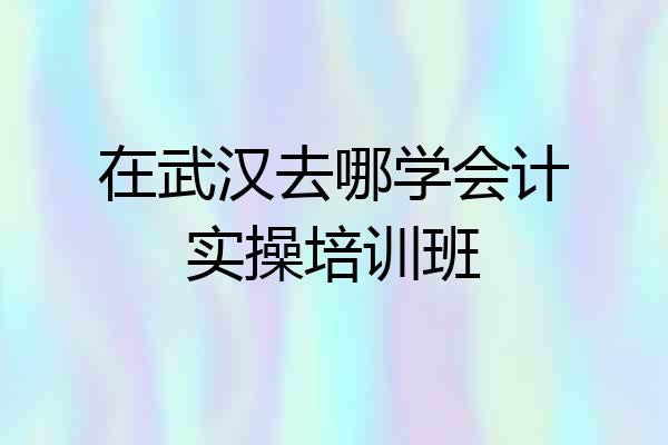 在武汉去哪学会计实操培训班