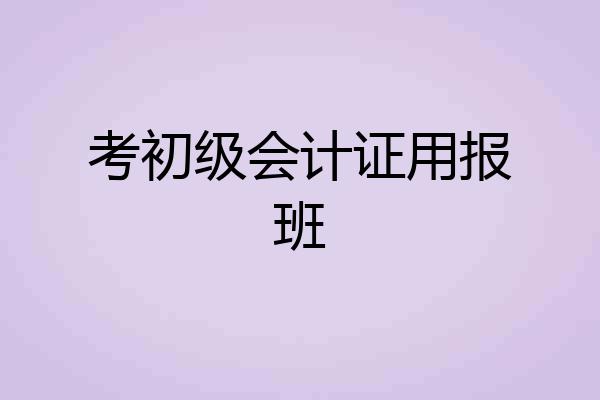 考初级会计证用报班