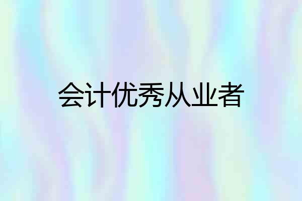 会计优秀从业者