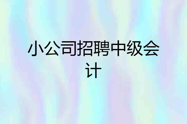 小公司招聘中级会计